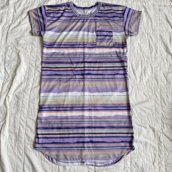 Columbia Sportswear Other - Purple striped short sleeve midi dress columbia sportswear girls sz 14/16 summer